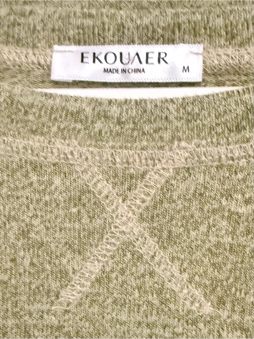 Ekouaer Olive Green Long Sleeve Pajama Set Women’s M - Picture 8 of 14